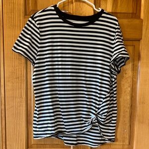 Chico’s Black and White Striped Tee